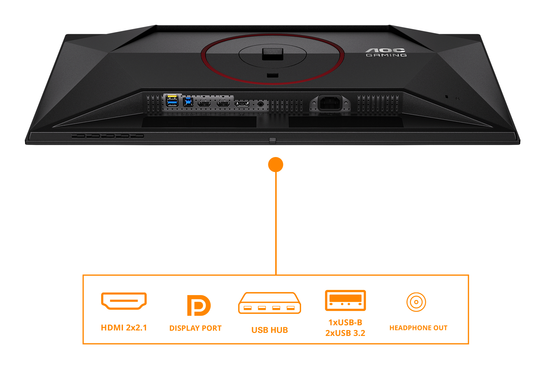 AOC G4 Q27G4SDR computer monitor 67,3 cm (26.5") 2560 x 1440 Pixels Quad HD QD-OLED Zwart, Rood - Afbeelding 4