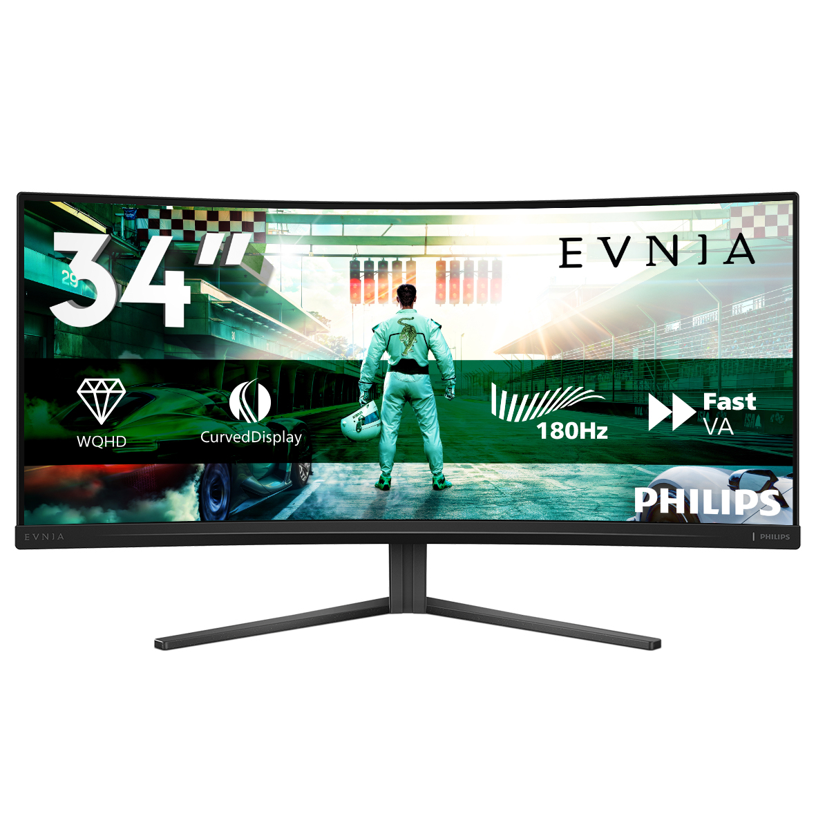 Philips Evnia 34M2C3500L/00 computer monitor 86,4 cm (34") 3440 x 1440 Pixels Wide Quad HD LCD Zwart