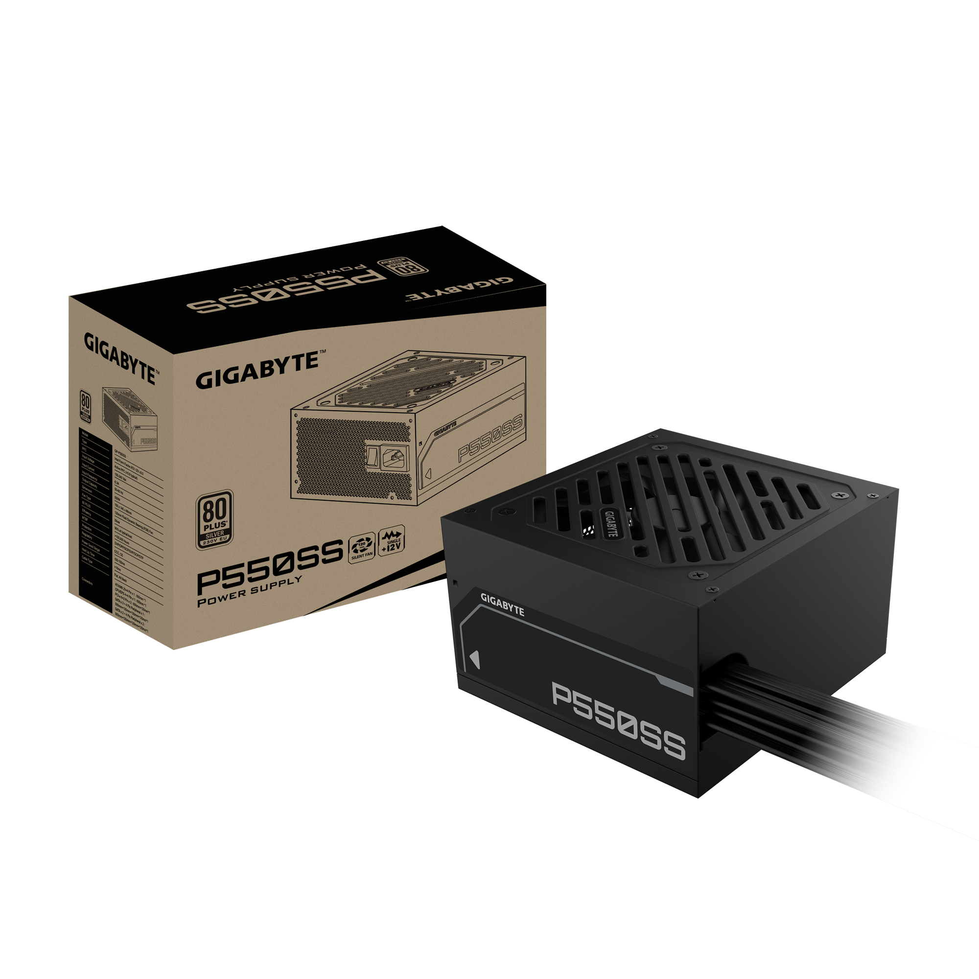 GIGABYTE P550SS power supply unit 550 W 20+4 pin ATX ATX Zwart