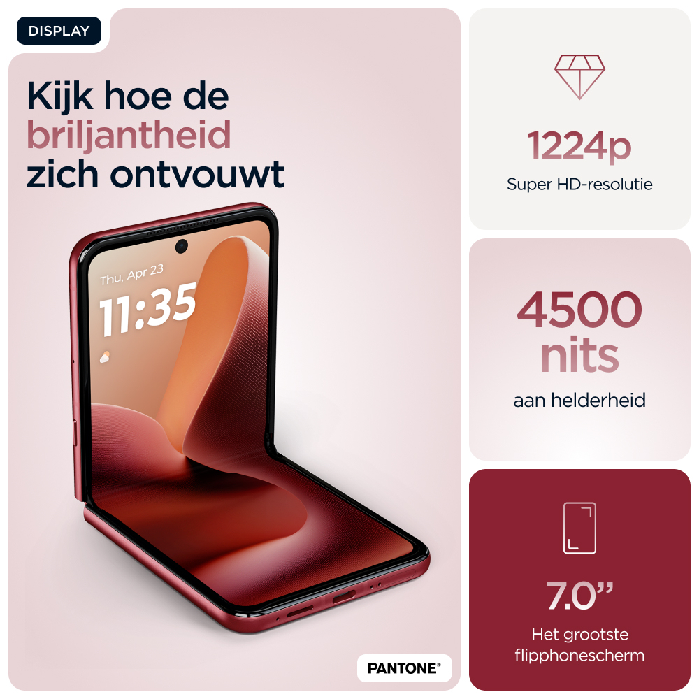 Motorola razr 60 ultra 17,7 cm (6.96") Dual SIM Android 15 5G USB Type-C 16 GB 512 GB 4700 mAh Bordeaux - Afbeelding 6