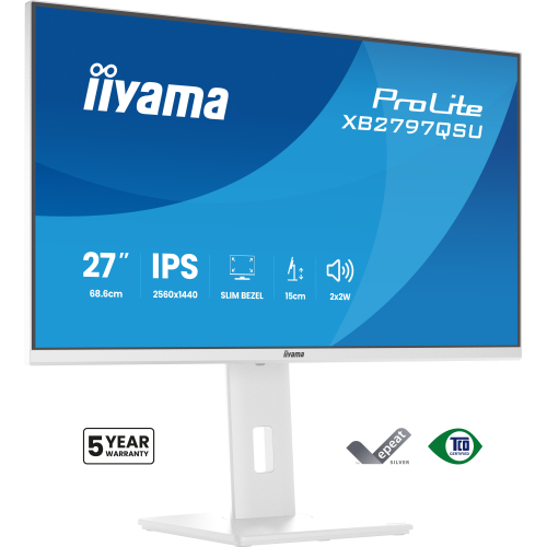 iiyama ProLite XB2797QSU-W1 computer monitor 68,6 cm (27") 2560 x 1440 Pixels Quad HD LED Wit