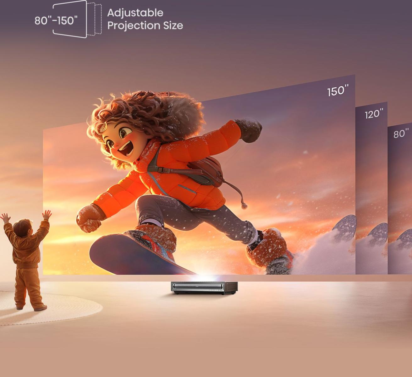 Hisense PX3 projection TV Projector met ultrakorte projectieafstand 2800 ANSI lumens UHD 4K (3840x2160) Zwart, Donkergrijs - Afbeelding 8
