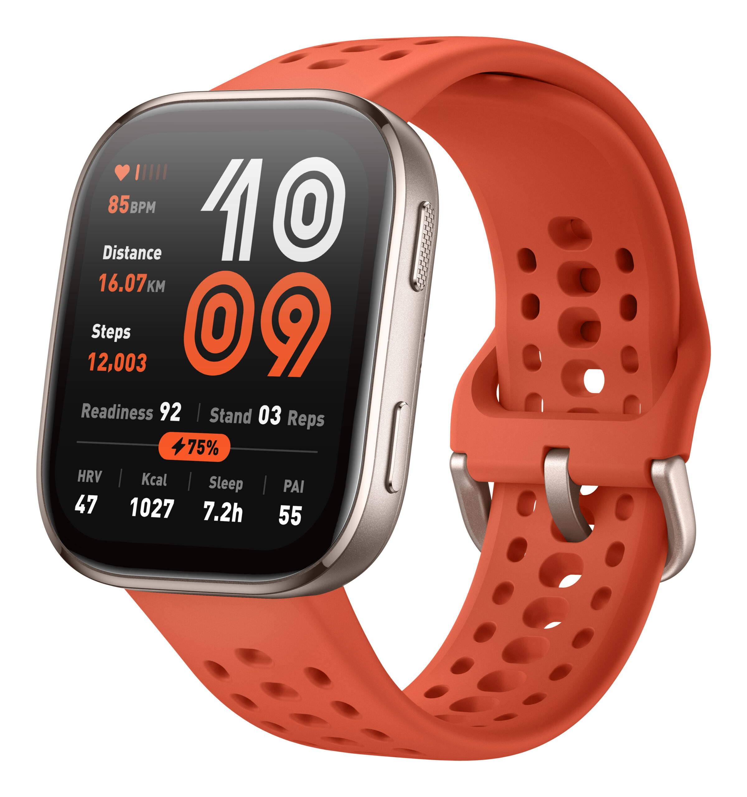 Amazfit Bip 6 Red 5 cm (1.97") AMOLED Digitaal 390 x 450 Pixels Touchscreen Goud GPS - Afbeelding 2