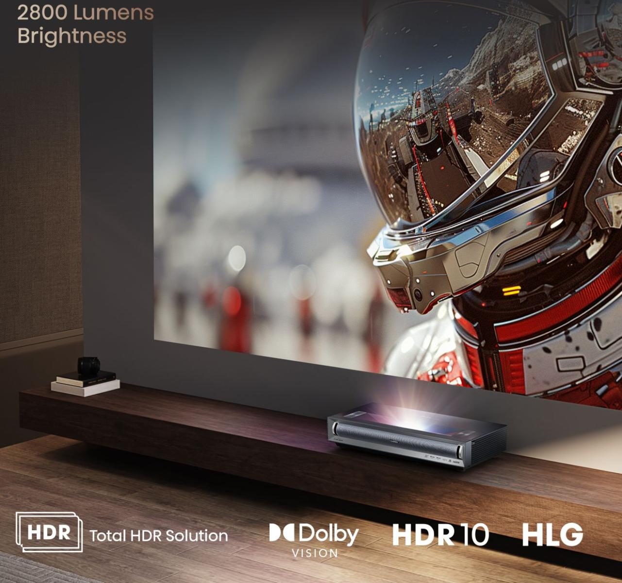 Hisense PX3 projection TV Projector met ultrakorte projectieafstand 2800 ANSI lumens UHD 4K (3840x2160) Zwart, Donkergrijs - Afbeelding 11