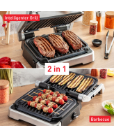 Tefal OptiGrill 2in1 GC773D intelligente grill met grilltang rvs