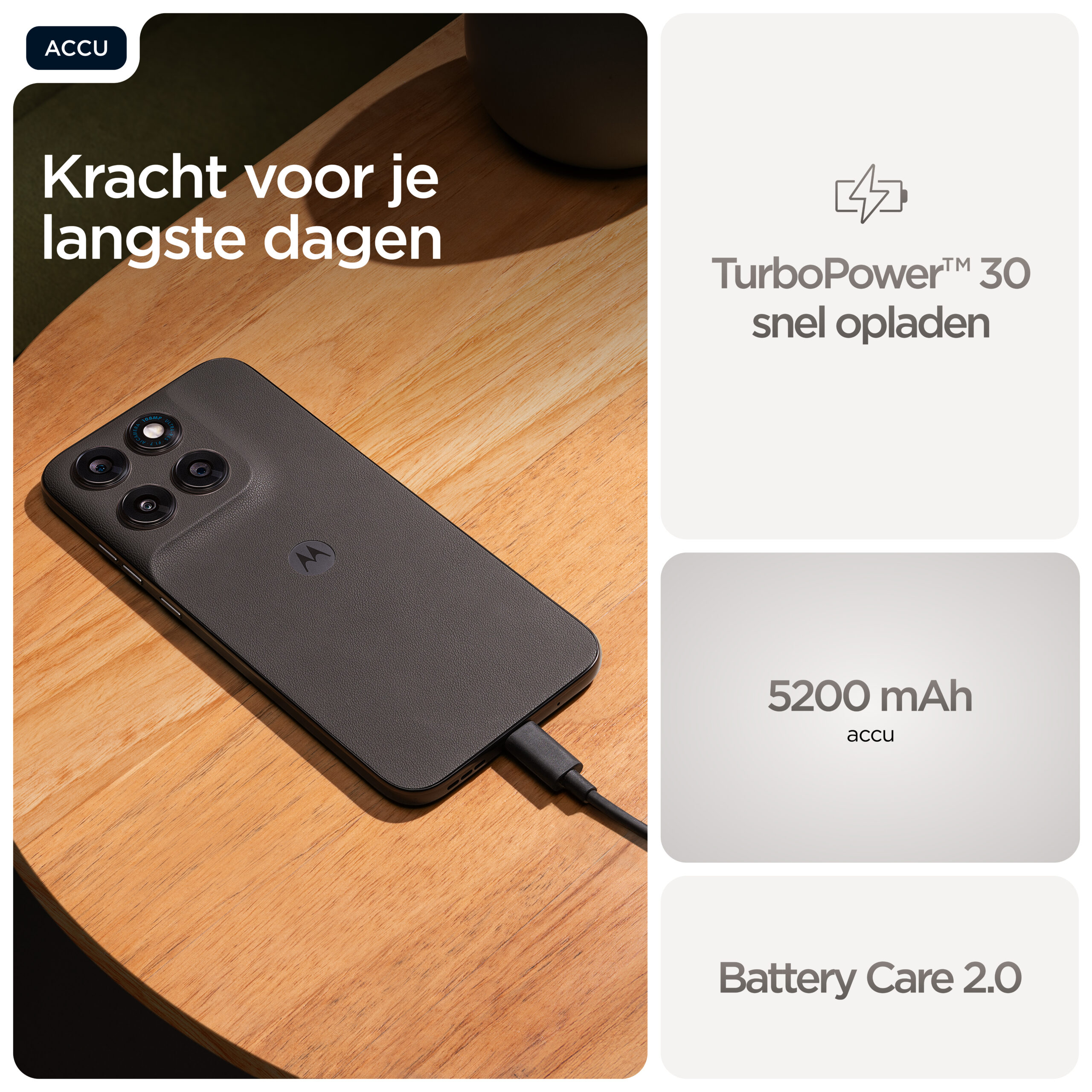 Motorola moto g77 17,3 cm (6.8") Hybride Dual SIM Android 16.0 5G USB Type-C 8 GB 256 GB 5200 mAh Zwart - Afbeelding 5