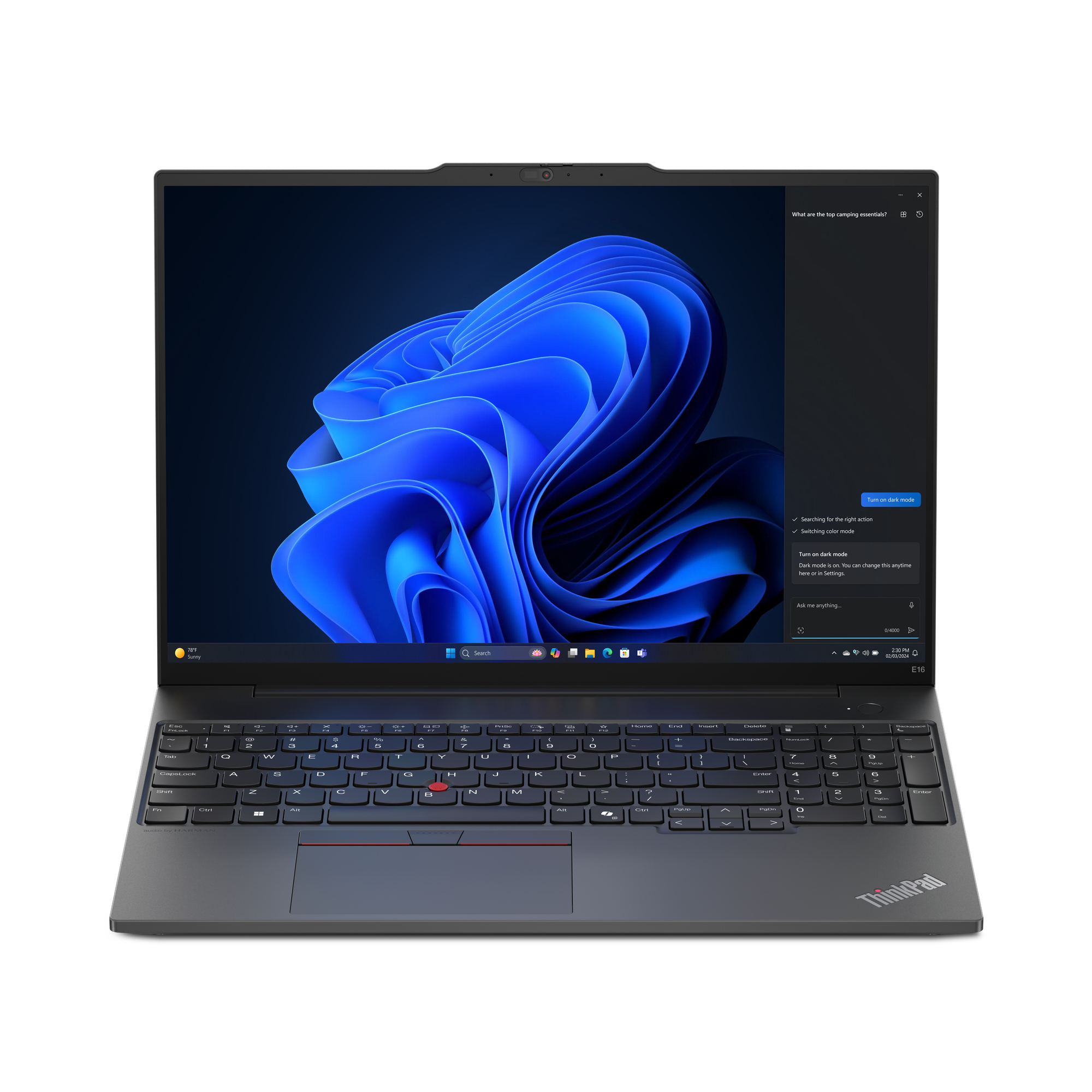 Lenovo ThinkPad E16 Gen 2 (AMD) AMD Ryzen™ 5 7535U Laptop 40,6 cm (16") WUXGA 8 GB DDR5-SDRAM 256 GB SSD Wi-Fi 6E (802.11ax) Windows 11 Pro Engels Zwart - Afbeelding 12