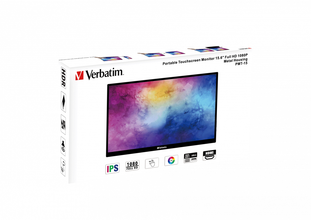 Verbatim 49592 computer monitor 39,6 cm (15.6") 1920 x 1080 Pixels Full HD LCD Touchscreen Zwart - Afbeelding 10