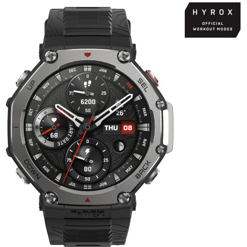 Amazfit T-Rex 3 3,81 cm (1.5") AMOLED 48.5 mm Digitaal 480 x 480 Pixels Touchscreen Zwart Wifi GPS