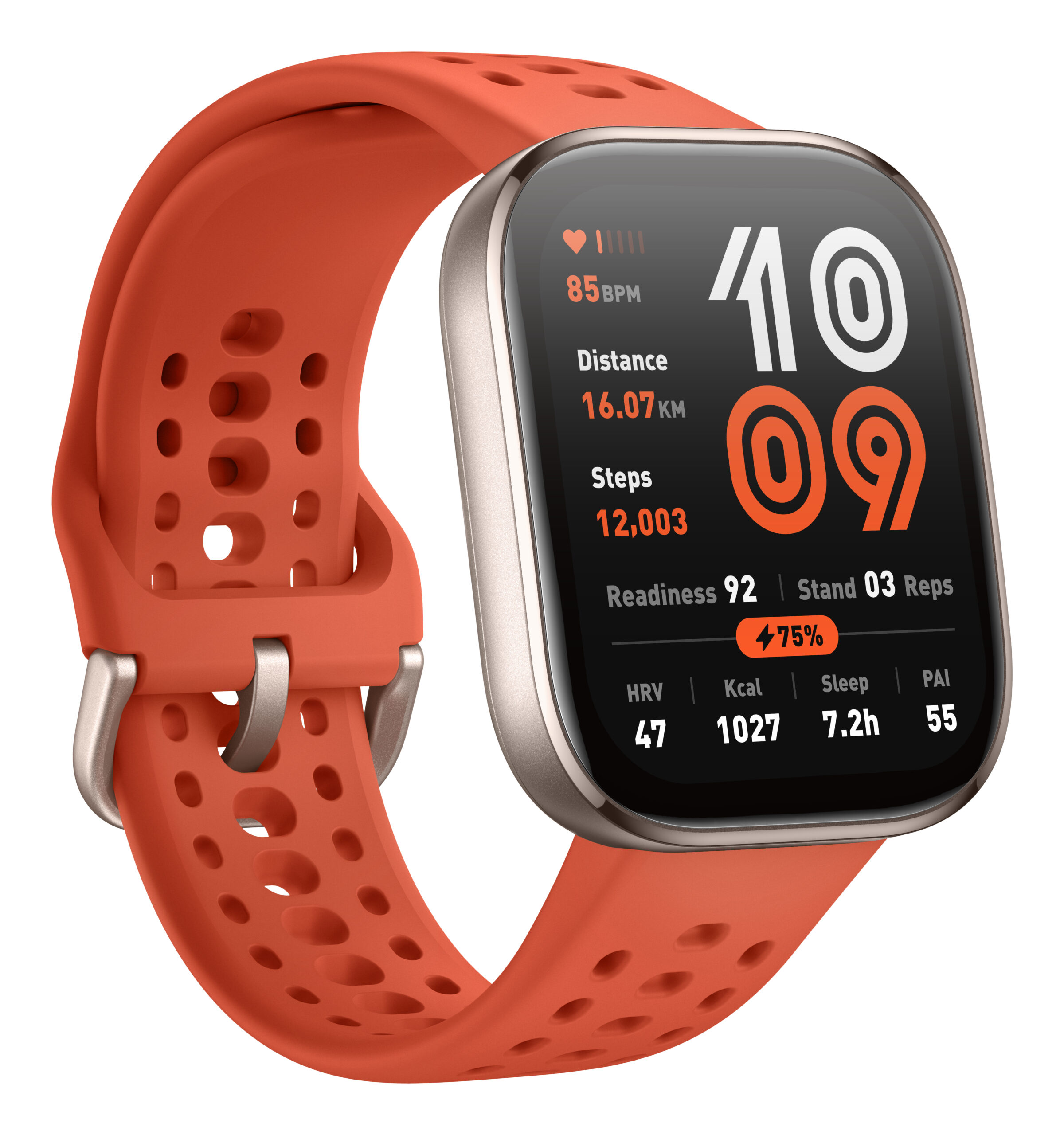Amazfit Bip 6 Red 5 cm (1.97") AMOLED Digitaal 390 x 450 Pixels Touchscreen Goud GPS - Afbeelding 3