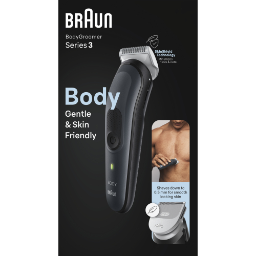 Braun BodyGroomer 3 BG3340 Zwart, Grijs