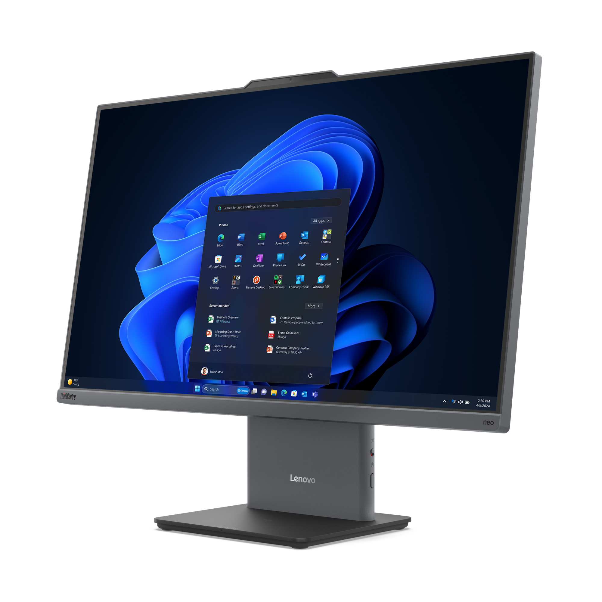 Lenovo ThinkCentre neo 55a 24 Gen 6 AMD Ryzen™ 5 220 60,5 cm (23.8") 1920 x 1080 Pixels Alles-in-één-pc 16 GB DDR5-SDRAM 512 GB SSD Windows 11 Pro Wi-Fi 6 (802.11ax) Grijs - Afbeelding 8