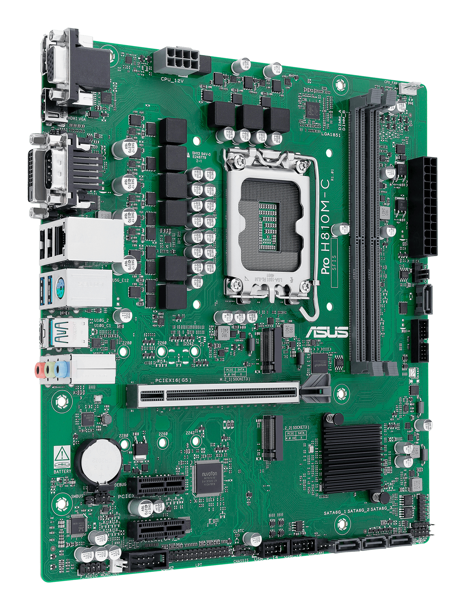 ASUS PRO H810M-C-CSM Intel H810 LGA 1851 (Socket V1) micro ATX - Afbeelding 3