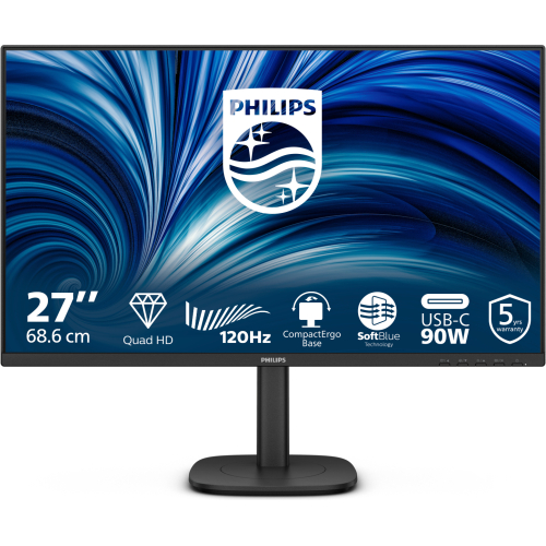 Philips 3000 series 27B2U3601/00 computer monitor 68,6 cm (27") 2560 x 1440 Pixels Quad HD LCD Zwart