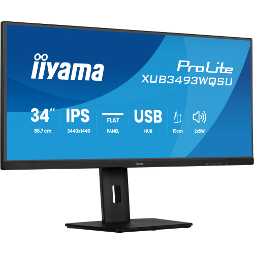 iiyama ProLite XUB3493WQSU-B6 computer monitor 86,4 cm (34") 3440 x 1440 Pixels UltraWide Quad HD LED Zwart