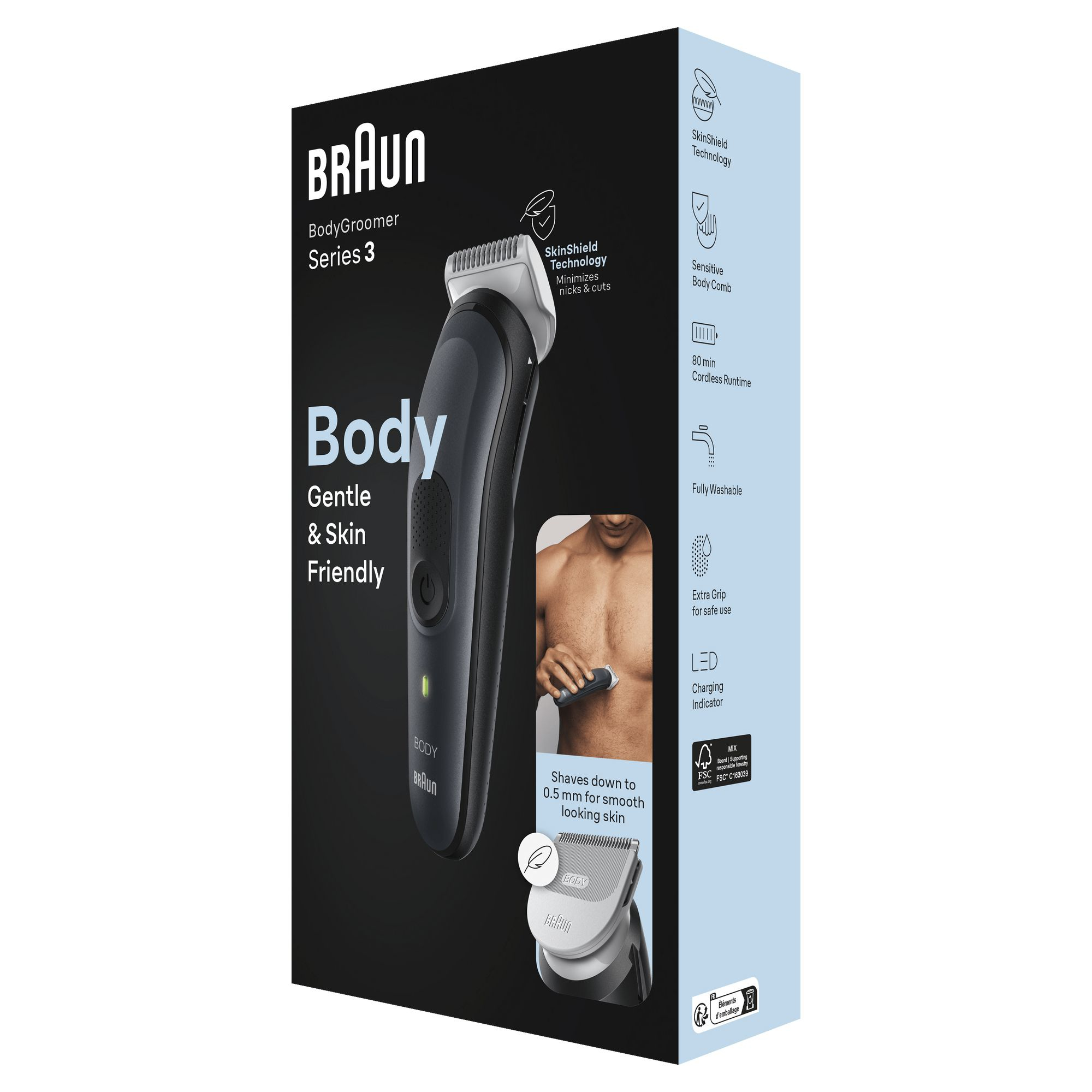 Braun BodyGroomer 3 BG3340 Zwart, Grijs - Afbeelding 3