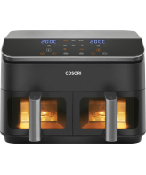 Cosori Dual Basket Chef Edition Dubbel 8,5 l Vrijstaand 1750 W Heteluchtfriteuse Zwart, Zilver
