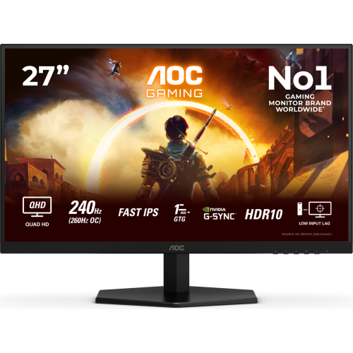 AOC G4 Q27G42ZE computer monitor 68,6 cm (27") 2560 x 1440 Pixels Quad HD LCD Zwart, Rood