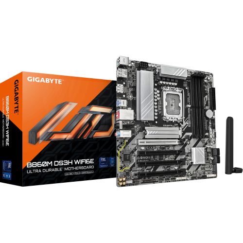 GIGABYTE B860M DS3H WIFI6E moederbord Intel B860 LGA 1851 (Socket V1) micro ATX