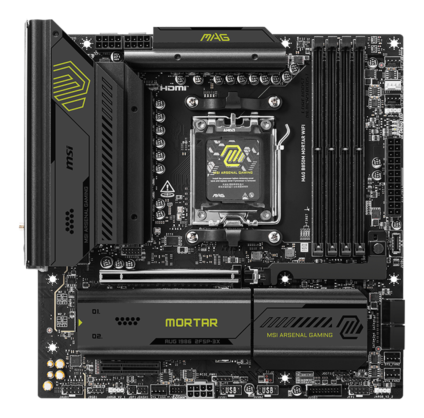 MSI MAG B850M MORTAR WIFI moederbord AMD B850 Socket AM5 micro ATX - Afbeelding 2