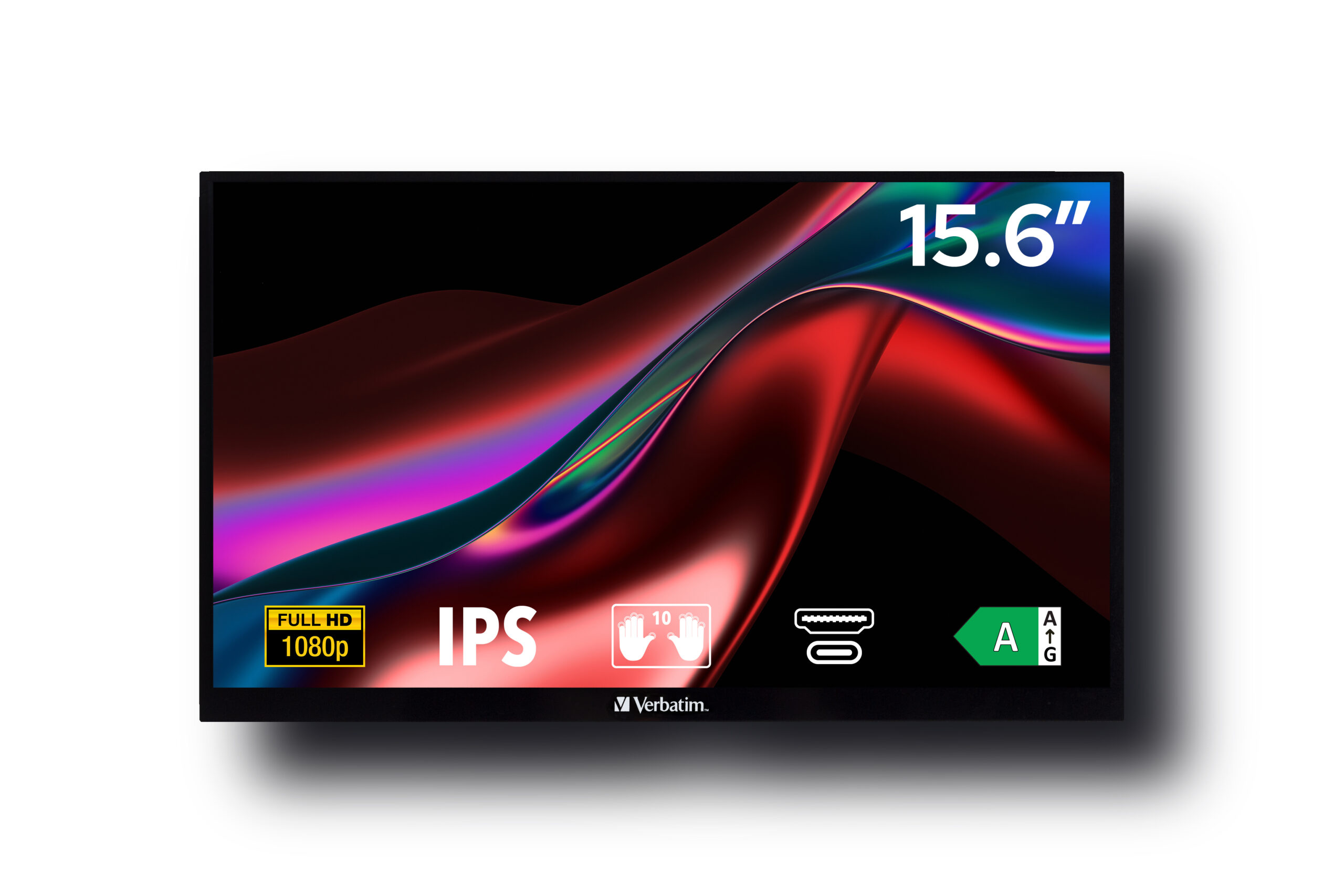 Verbatim 49592 computer monitor 39,6 cm (15.6") 1920 x 1080 Pixels Full HD LCD Touchscreen Zwart - Afbeelding 2