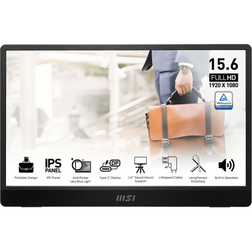 MSI PRO MP161DE E2 computer monitor 39,6 cm (15.6") 1920 x 1080 Pixels Full HD LED Zwart