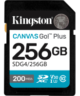 Kingston Technology Canvas Go! Plus 256GB SDXC Canvas Go Plus Gen4 200MB/s C10 UHS-I U3 V30