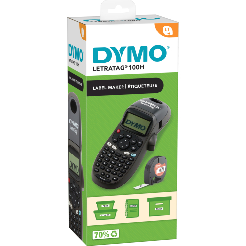 DYMO LetraTag LT-100H Labelprinter | Labelmaker met ABC-toetsenbord voor thuis en op kantoor | Zwart