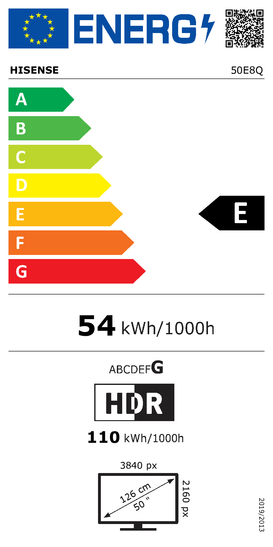 Hisense 50E8Q 127 cm (50") 4K Ultra HD Smart TV Wifi Zwart, Grijs 600 cd/m² - Afbeelding 8