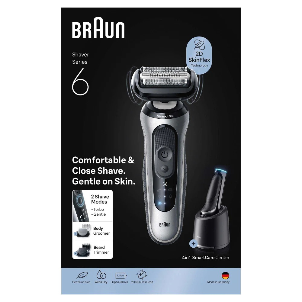 Braun Series 6 62-S7650cc Scheerapparaat met scheerblad Trimmer Zilver - Afbeelding 3