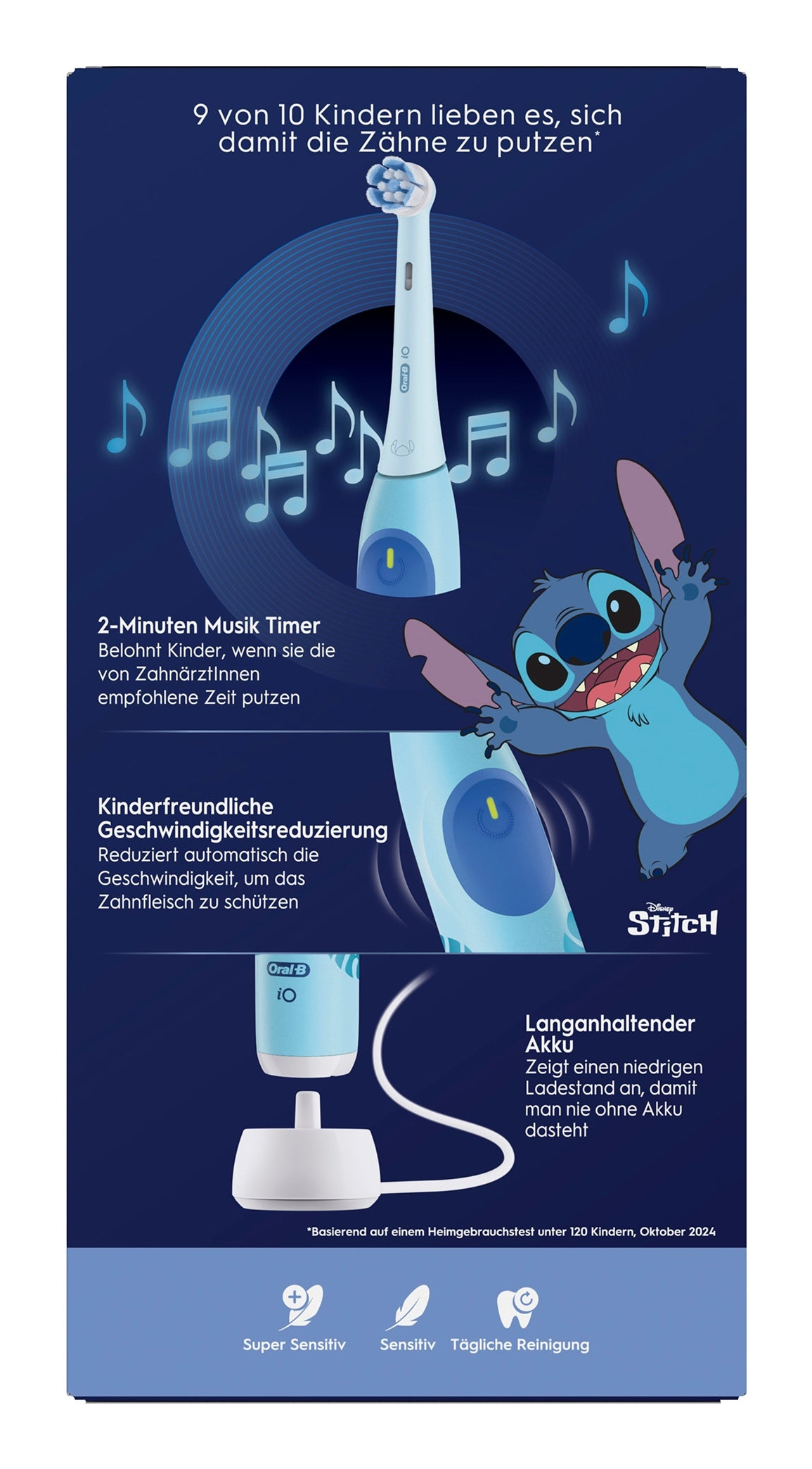 Oral-B iO Kids Stitch Kind Roterende tandenborstel Blauw - Afbeelding 3