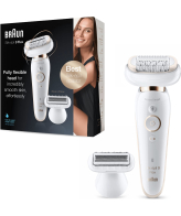 Braun Silk-épil 9 Flex 9-002 - Epilator Voor Vrouwen Met Flexibele Kop Voor Ontharen, Wit/Goud