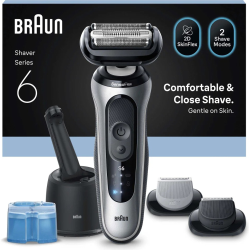 Braun Series 6 62-S7650cc Scheerapparaat met scheerblad Trimmer Zilver