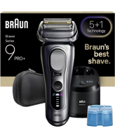 Braun Series 9 Pro+ 9667CC Scheerapparaat met scheerblad Trimmer Zilver