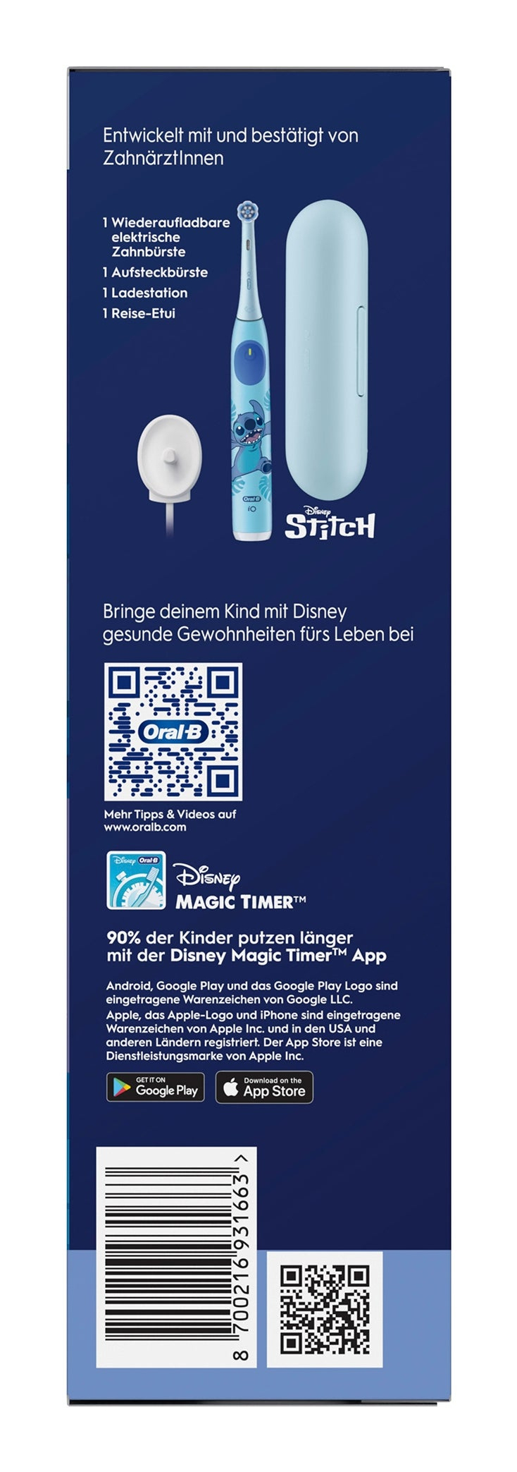 Oral-B iO Kids Stitch Kind Roterende tandenborstel Blauw - Afbeelding 5