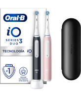 Oral-B iO3 Duo Volwassene Vibrerende tandenborstel Zwart, Roze, Wit